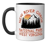 New River Gorge National Park Ceramic Mug, Black/White