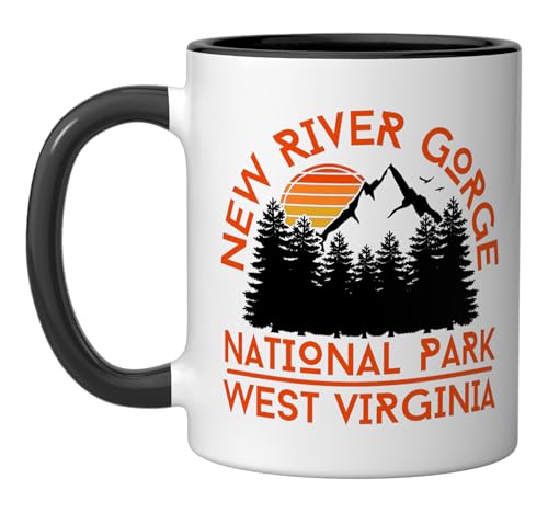 New River Gorge National Park Ceramic Mug, Black/White