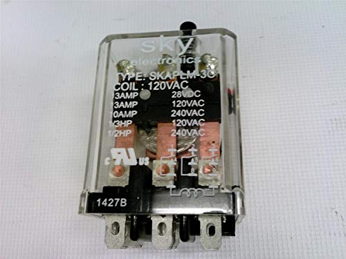 RADWELL VERIFIED SUBSTITUTE SKAPLM-3C-120VAC-SUB 13A, 120VAC, Relay, Plug in Relay with Test Button, SPDT, Substitute for Sky Electronics SKAPLM-3C-120VAC