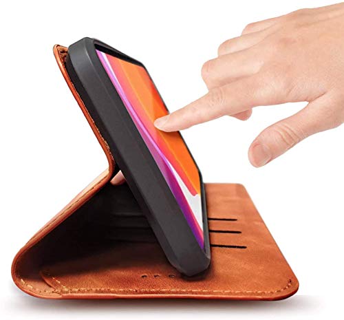 E-Began Wallet Case For Lg Stylo 5, Stylo 5V/ Stylo 5X/ Stylo 5 Plus, Credit Card Holder, Kickstand Feature Premium Leather Folding Flip Protective Phone Case -Brown #TOP1