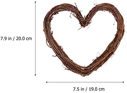 BESPORTBLE Natural Grapevine Wreath Heart Shaped Wreath Ring DIY Crafts Vines Base for Rustic Wedding Party Hanging Decoration Wreaths Supplies (Heart)