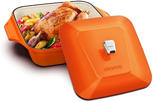 Dutch Oven, imarku 3.5 Quart Braiser Pan Nonstick Enameled Cast Iron Dutch Oven Pot with Lid for Braising, Bread Baking, Roast Turkey, Frying, Oven Safe Up To 550°F, Easy to Clean