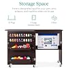 Best Choice Products Folding Sewing Table Multipurpose Craft Station & Side Desk with Compact Design, Wheels, Shelves, Storage Trays, Pegs, Magnetic Doors, Metal Doorknobs - Espresso