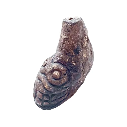 Aztec Death Whistle, Up To125+ Decibels Loud Real Screaming Aztec Death Whistle Loudest Authentic Human Authentic Human Ehecachichtli Sounding Screams War Whistle (Dark Grey)