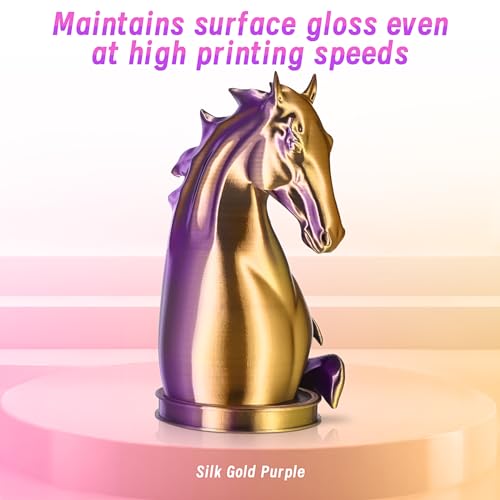 Image of ERYONE Silk Filament PLA+ 1.75mm Shiny 3D Printer Filament, Multicolor PLA 2 in 1, 1kg (2.2LBS) /Spool, HS Silk Dual Color Gold & Purple