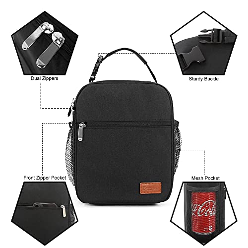 Femuar Lunch Box For Men Women Adults Small Lunch Bag For Office Work School - Reusable Portable Lunchbox, Black #TOP4