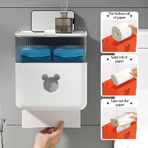 LucaSng Dispenser di carta da parete per asciugamani, rotolo di carta con contenitore per cosmetici, per ufficio, bagno, cucina e ristorante, asciugamani usa e getta da appendere alla parete (verde)