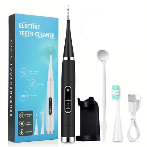 Potente irrigador bucal: elimina manchas y sarro, irrigador oral eléctrico impermeable IPX6 para uso doméstico y de viaje (negro)