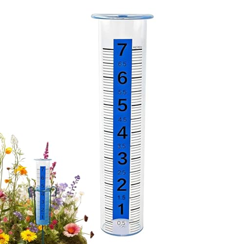 Generico Pluviometro a Tubo - con Graduata Strumento di misurazione accurato,Strumento da 8 Pollici di Facile Lettura per Giardino | Giardino, Terrazza, Balcone, Serra, Paesaggio
