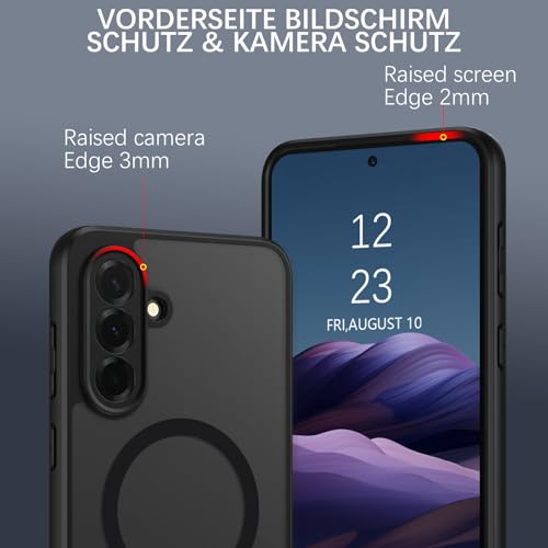 Coque Samsung A56 fine mate givrée noire résistante aux chocs