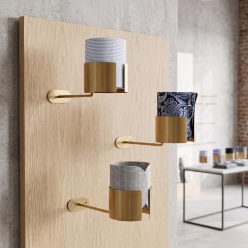 Percha para sastrería y camisas que organiza cuellos y puños en sistemas de pared dorados 5