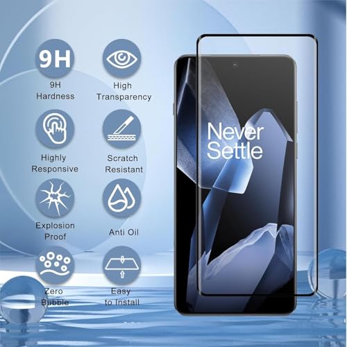 Image of PreCure [2 Pack] Tempered Glass Screen Protector for OnePlus 13 - Full Glue Edge-to-Edge 5D Curved Black Border, HD Clear, Scratch Resistant, Bubble-Free, Case Friendly