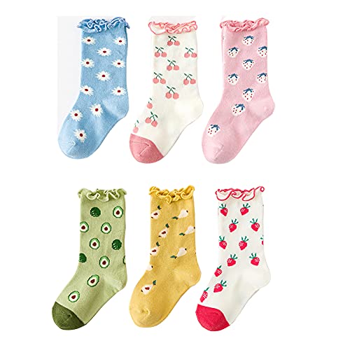 Kids Girls Fun Novelty Design Socks (Fruits & Plants, 9-12)