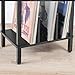 HOOBRO Small End Table, 2-Tier Record Player Stand Vinyl Record Turntable Stand with Storage up to 100 Albums, Small Side Table for Living Room, Bedroom Black, BK05RS01