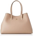 Tommy Hilfiger Damen Tasche TH Emblem Workbag mit Reißverschluss, Braun (Oat Milk), Einheitsgröße