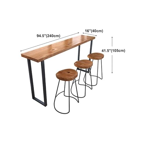 Craftthink Bar Table, Narrow Long Wood Pub Table Rectangular Kitchen Dining Table Coffee Table, Footrest Counter Height Table For Narrow Space Living Room, Only Table 94.5" L X 15.7" W X 41.3" H #TOP2