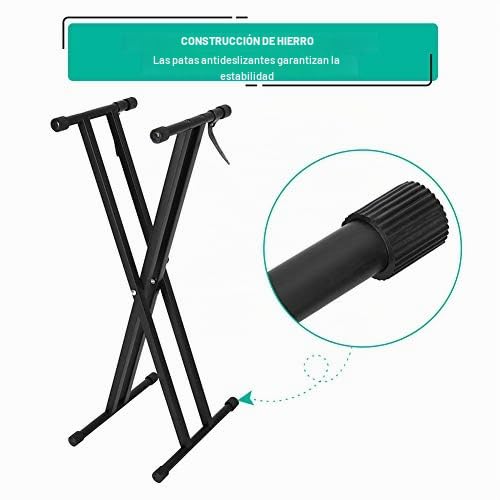 Soporte de Teclado Ajustable en Altura, Estilo X, para Piano y Sintetizador, 95 x 43 cm