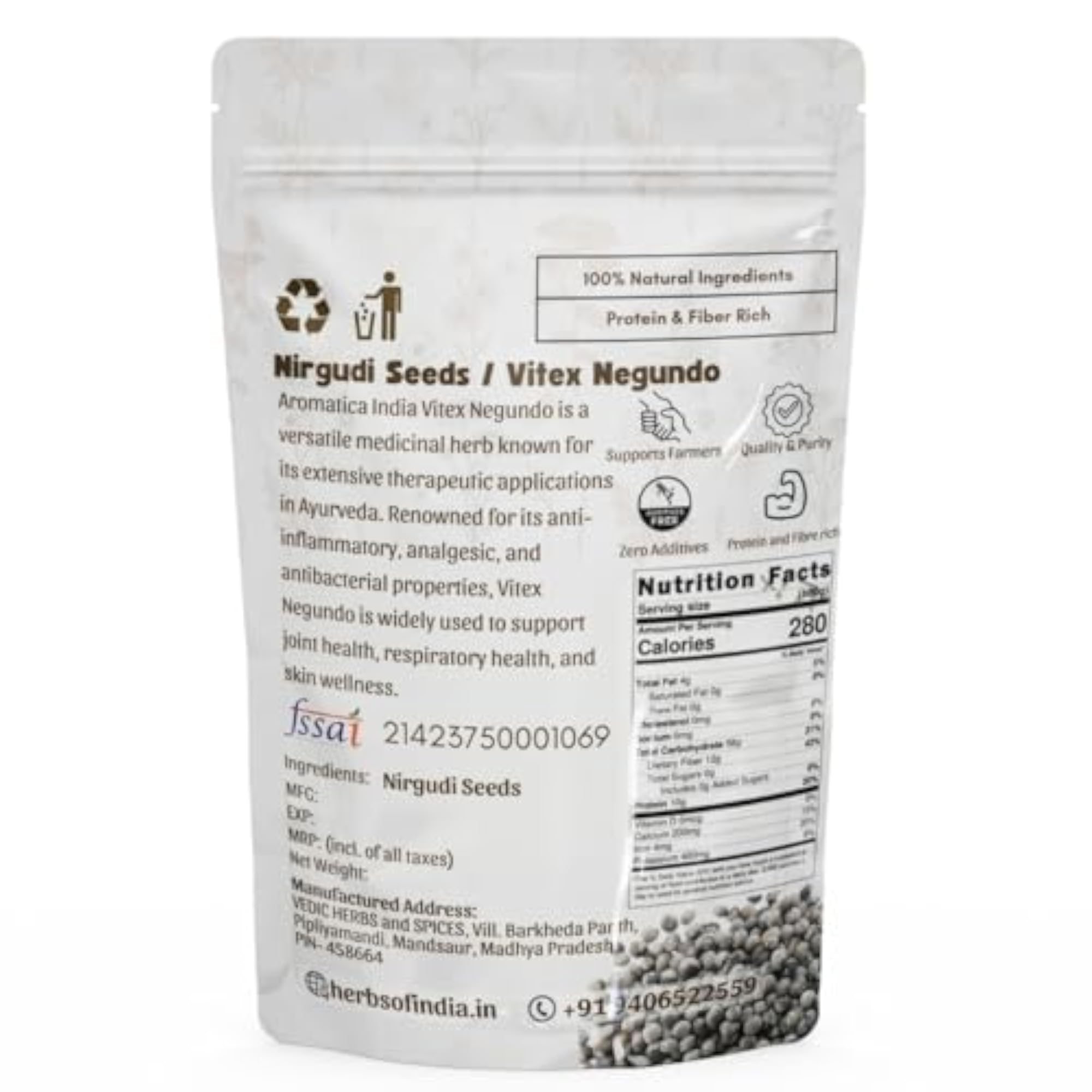 100% Pure Nirgudi Seeds for Joint Health