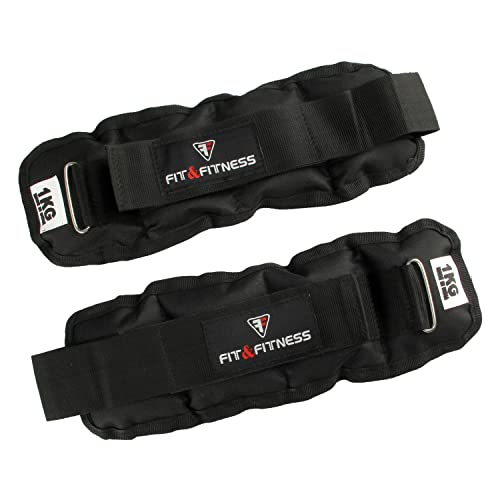 Image of FIT & FITNESS Wrist /Ankle Weights Pro Quality Adjustable Ankle /Wrist Weights for Running, Jogging, Cycling can be Used by Both Men and Women from 2 kg (1kg Each x 2 pc)
