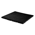 Playsafer 1" Rubber Interlocking Flooring Tiles for Playgrounds, Backyards, and Play Areas - 20" X 20" - UP to 4’ Fall Height Protection (Black, 1 Tile - 2.7 Sq. Ft.)