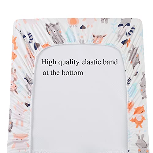 Tontukatu Changing Pad Cover Set 3 Pack Jersey Knit Ultra Soft For Baby Boys Girls Elephant Tiger/Fox/Grey #TOP4