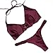 Produktbild Xinan Bikini Set Damen Push-up BH Brazilian Badeanzug (S, Rot)