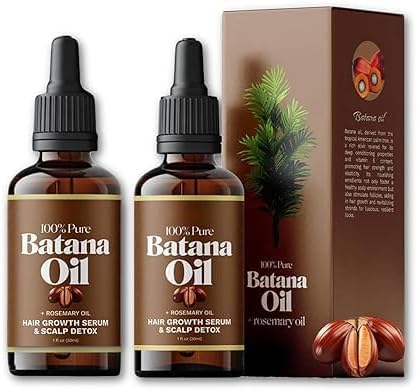 Generic Batana Oil for Hair Growth, 100% Organic, Rosemary Infused, Enhances Hair & Skin Radiance, Reduces Hair Loss, Unisex-Adults, 30ml (Pack of 2)