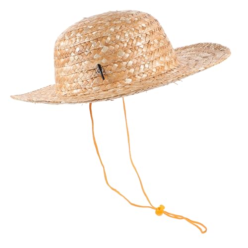 CALLARON Chapeau de Paille pour Garçon et Chapeau de Plage Tressé Protection Solaire Diamètre 31 Cm pour Sorties Plage Pique- et Jeux Air