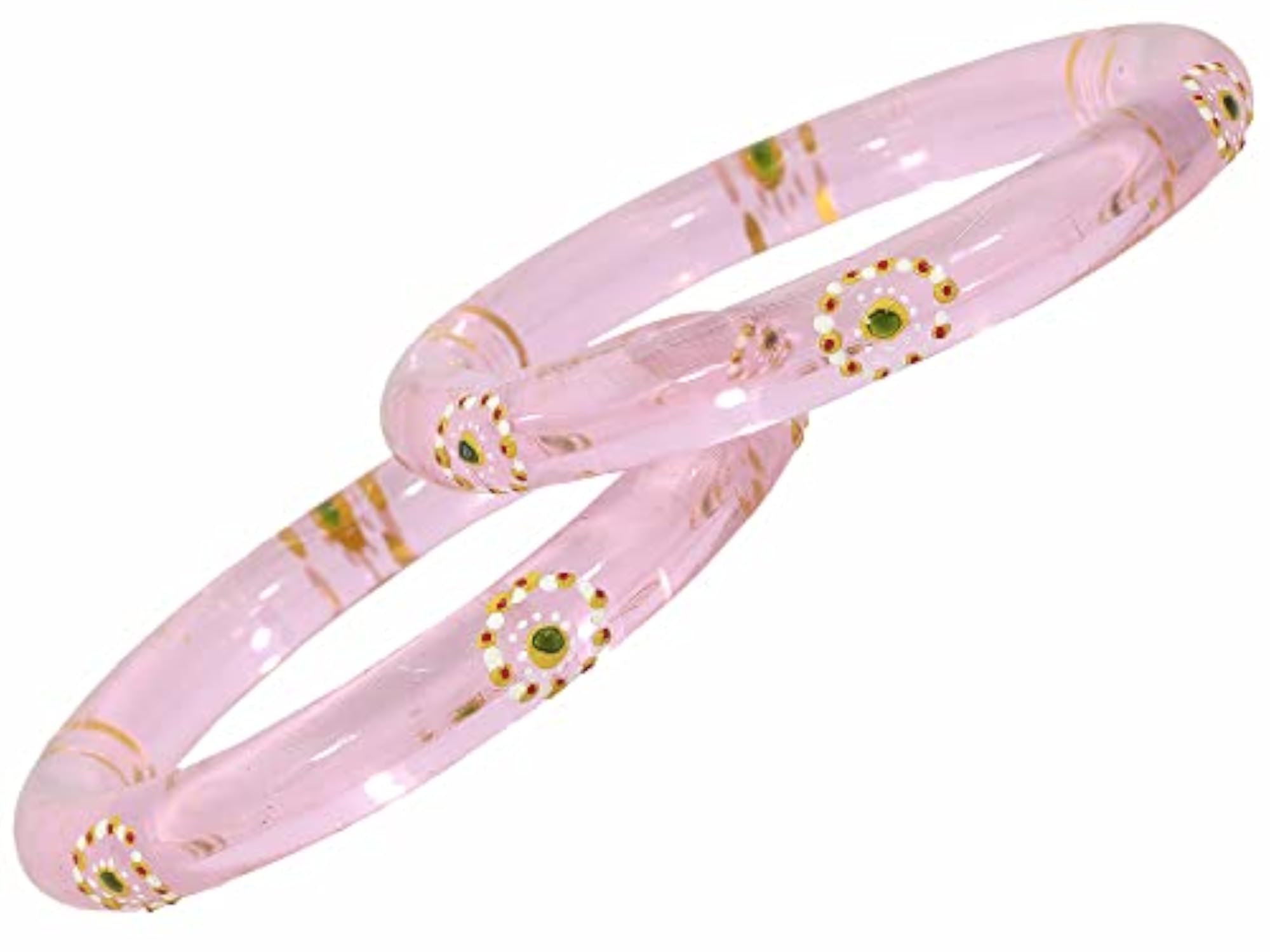 Glass with Polka Dots Printed Kada Set, Pack of 2, 2.6 Inches