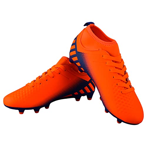 Vizari Santos Firm Ground Kids Soccer Cleats | Girls and Boys Soccer Cleats Embossed Synthetic Upper with Built-in Sock | Mid-Cut Football Shoes with Molded TPU Outsole for Maximum Traction