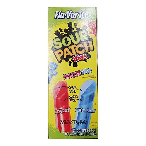 Freezer Pops Sour Patch Kids Redberry And Blue Raspberry, 12 - 2 Ounce Bars (1 Pack)