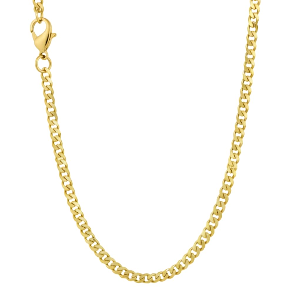 SHOP WGS 14K Solid Gold Cuban Link Chain 3mm