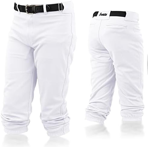 Franklin Sports Youth Baseball Pants - White Baseball and Softball Pants - Boys + Girls Classic Fit Kids Pants with Belt Loop - X-Small