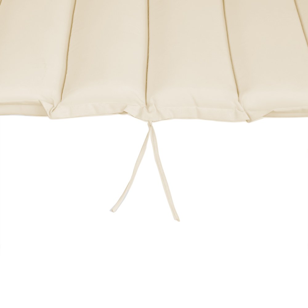 Detex Coussin pour Chaise Longue crème rembourré 7 cm d'épaisseur Oreiller Inclus avec Sangles Coussin pour Bain de Soleil