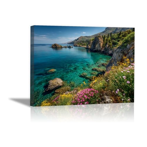 Tableau paysage mural nature déco salon forêt marine 60x80cm