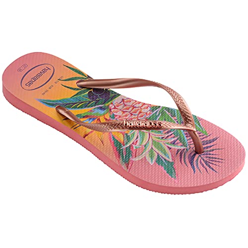 Chinelo Slim Tropical, Havaianas, Feminino, Rosa Porcelana, 41/42
