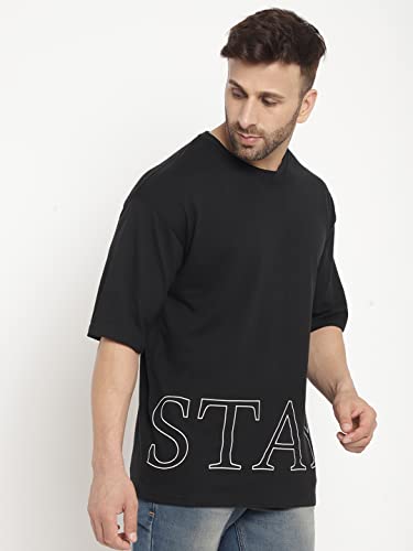 Image of GRITSTONES Men Oversized Half Sleeve Cotton T-Shirt