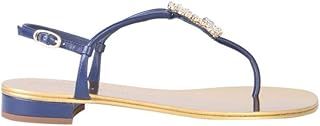 Giuseppe Zanotti Luxury Fashion Design Woman E900007001 Blue Leather Sandals | Season Outlet