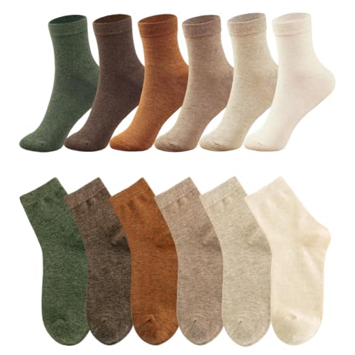 Image of MAGIARTE Womens Mini Crew Cotton Socks,6 Pairs