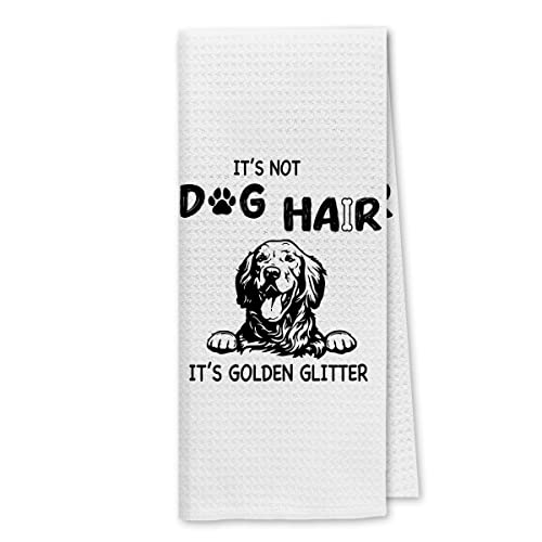 Dibor It’s Not Dog Hair It’s Golden Glitter Kitchen Towels Dish Towels Dishcloth,Funny Golden Dog Decorative Absorbent Drying Cloth Hand Towels Tea Towels For Bathroom Kitchen,Dog Lovers Gifts #TOP1