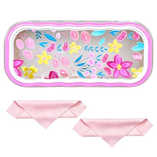 Image of Glasses Case Hard Shell, Clear Eyeglass Case, Cute Holder for Sunglasses and Reading Glasses