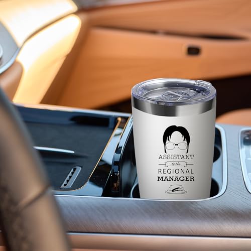 Assistant to The Regional Manager,Dwight Schrute Office Tv Merchandise,20 Oz Insulated Stainless Steel Iced Coffee Tumbler,Funny Travel Coffee Mug Cup Water Bottle,Gift for Women Assistant Secretary