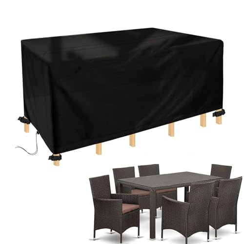 Funda impermeable para muebles de exterior, 600D, 170 x 110 x 85 cm, protector de muebles de patio, protección duradera para jardín, ajuste universal.