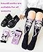 SaFeHoM 4 Pairs Knee High Socks for Girls, Cute Cartoon Stockings Kawaii Cotton Long Socks Outdoor Anime Stocks Thicken Over Knee Stockings for Women