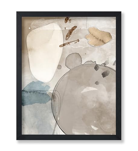 Poster Master Beige Impression Poster - Watercolor Shapes Print - Chic Boho & Geometric Art - Modern & Aesthetic Art - Living Room or Office Wall Decor - 8x10 UNFRAMED