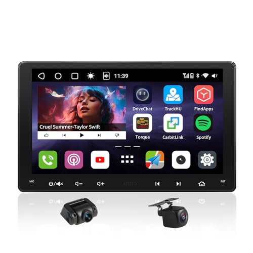 ATOTOOUT S8 Gen3 Autoestéreo Doble DIN 9' QLED, 4G+32G, CarPlay y Android Auto Inalámbricos, Android OS, 4G/Wi-Fi/Doble BT/Tethering USB, DSP, AMP, Sub, GPS, Cámara Frontal y Trasera 1080P