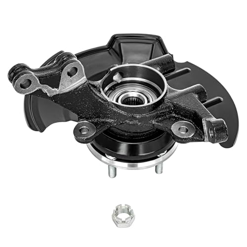 Image of Detroit Axle - Front Left Steering Knuckle with Wheel Hub Bearing CV Axle | Replacement for 2007-2010 Hyundai Elantra w /4-Wheel ABS