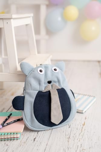 Mochila infantil algodón castor azul cadeau de naissance