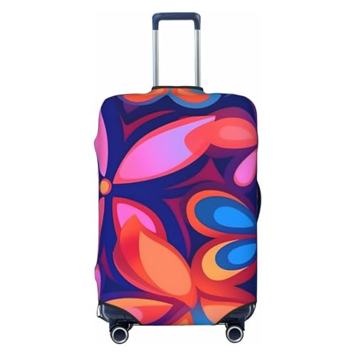 Colorful Flower Tribal Style Travel Luggage Cover for Suitcase Anti-Scratch Fashion Suitcase Protector Washable Elastic Baggage Covers Fits 29-32 Inch Luggage for Travel Beach Holiday