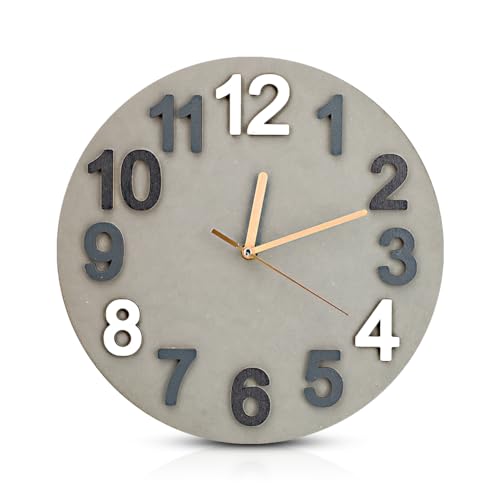 Gohytal Wall Clock, 30 cm Large Wall Clock, No Ticking Noise, Modern